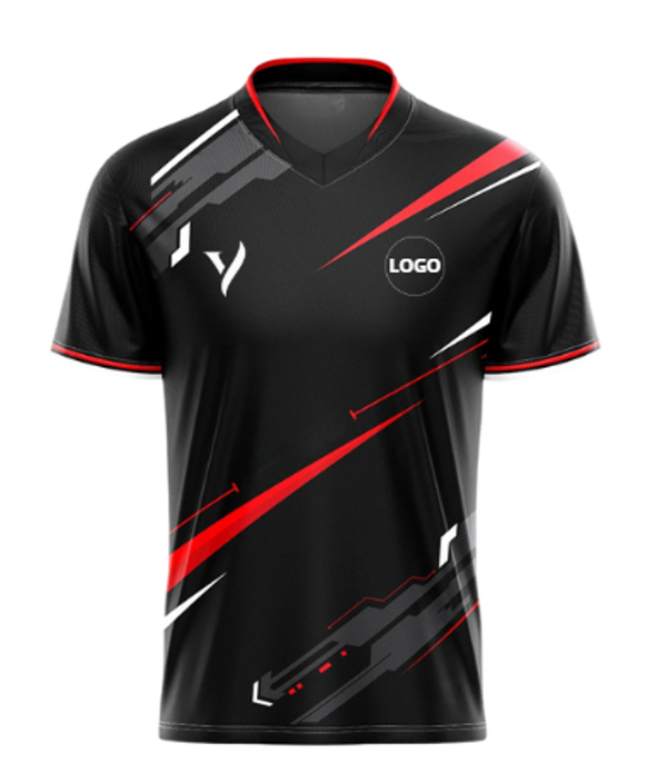 Maillot personnalisé noir, rouge et blanc Yoko Esport